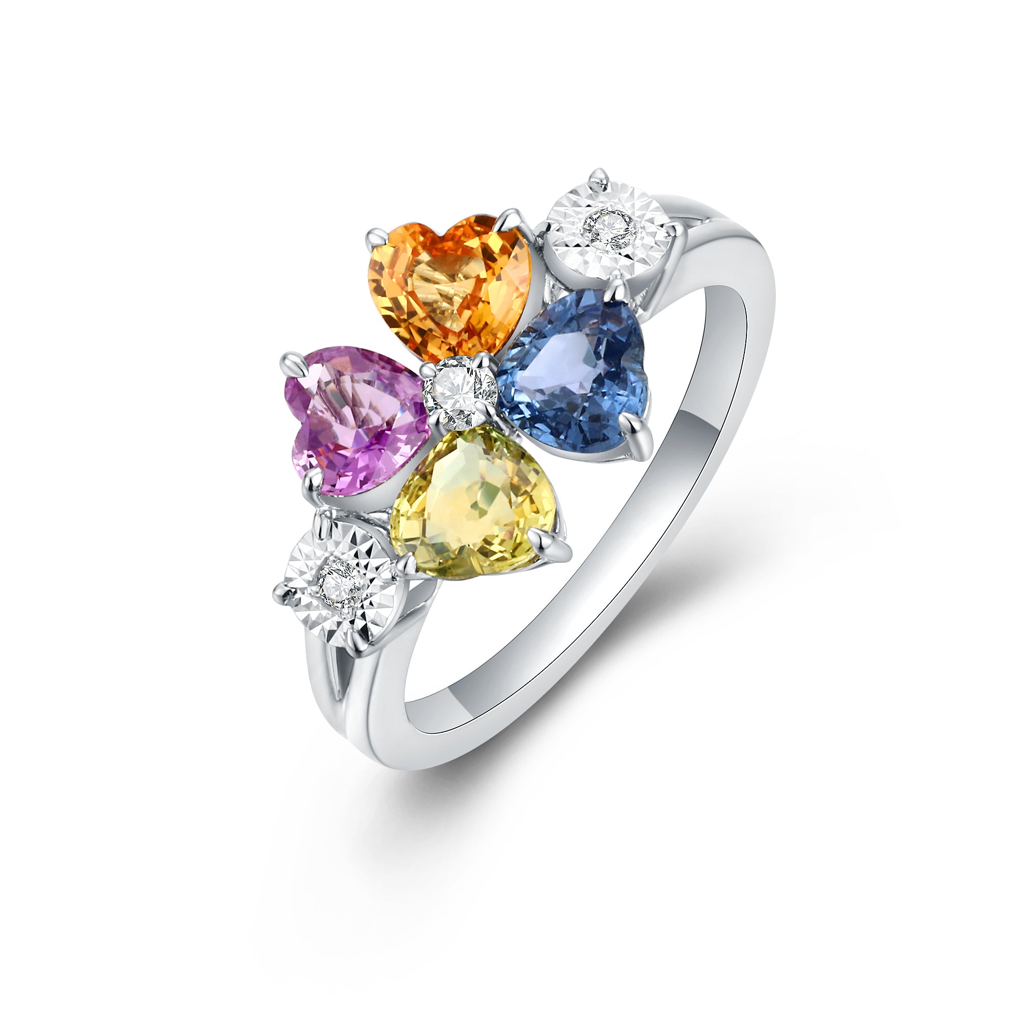 Colour Sapphire and Diamond Ring