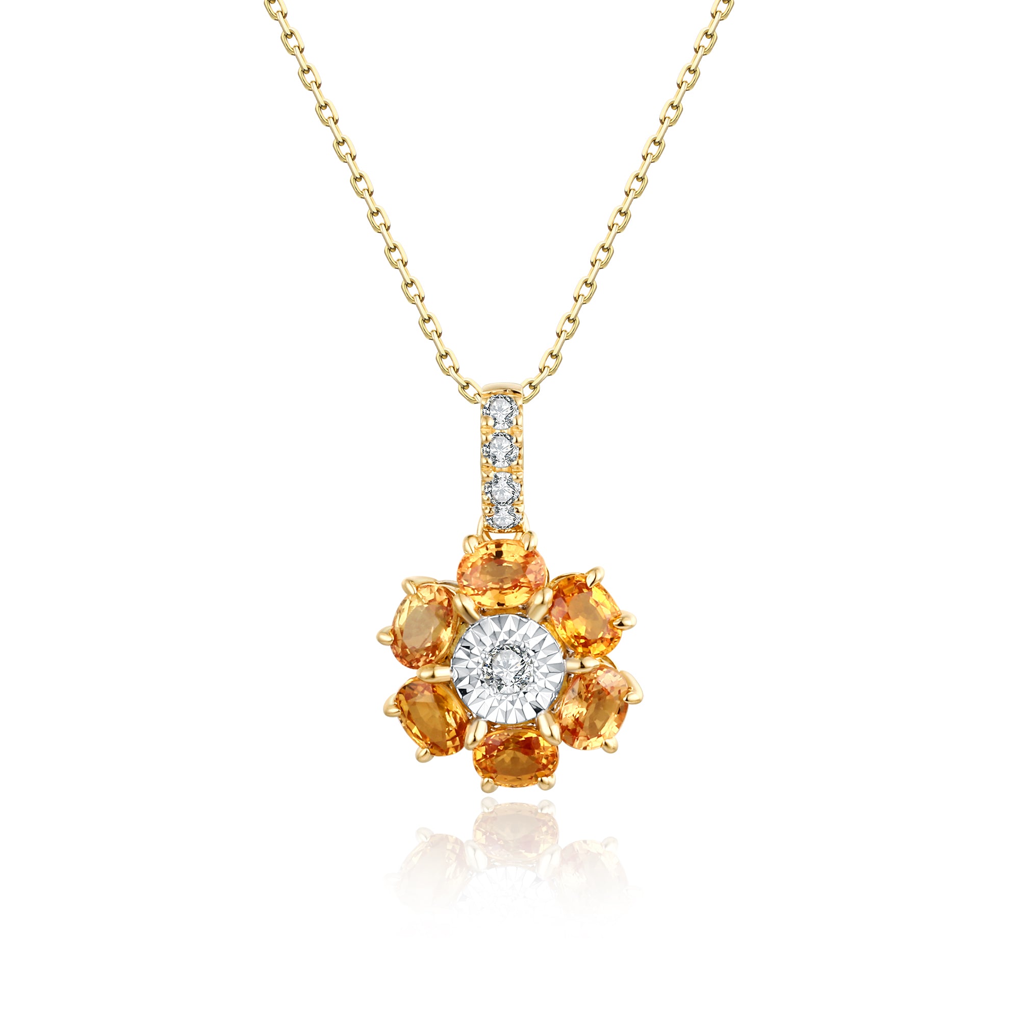 Yellow Sapphire and Diamond Pendant