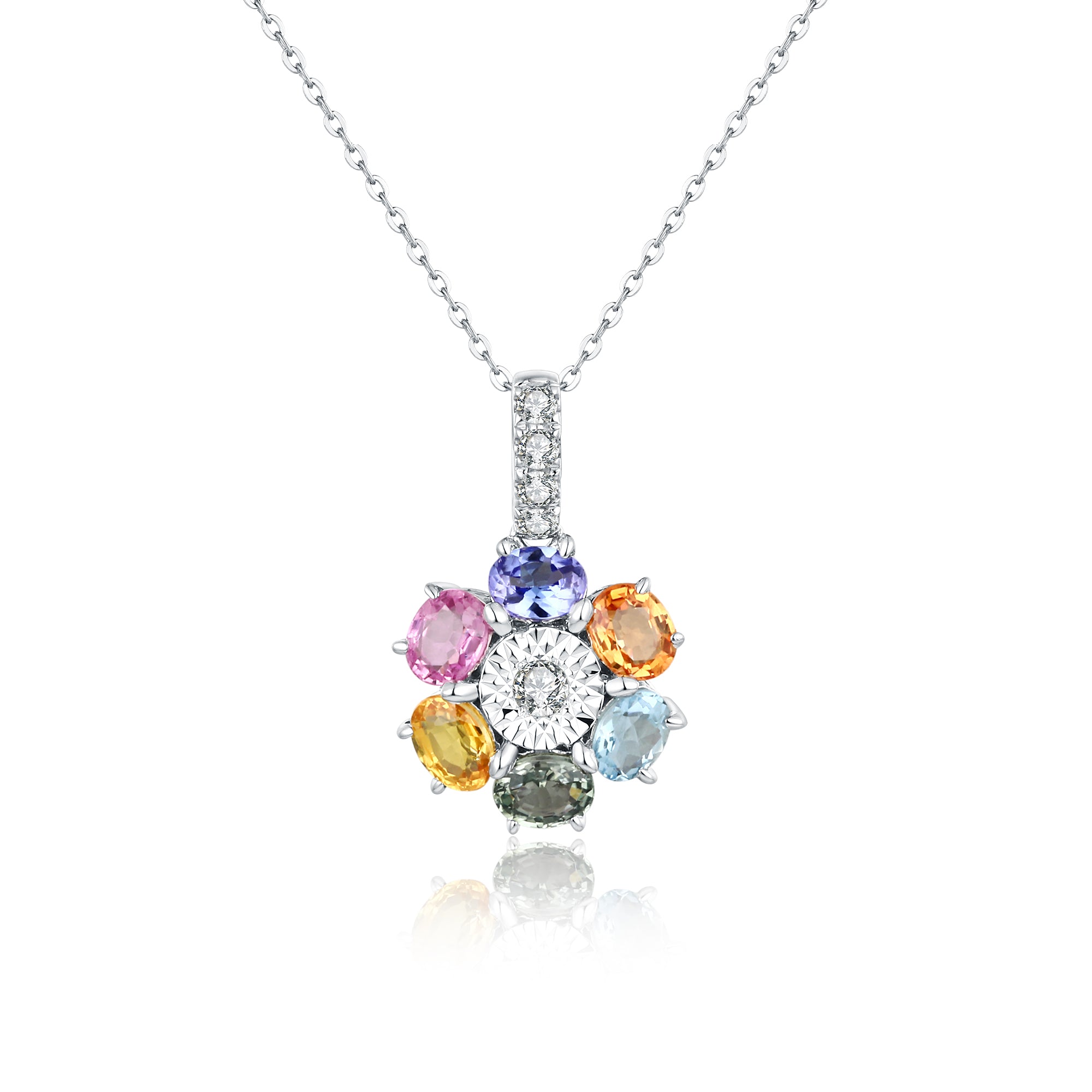 Colour Sapphire and Diamond Pendant