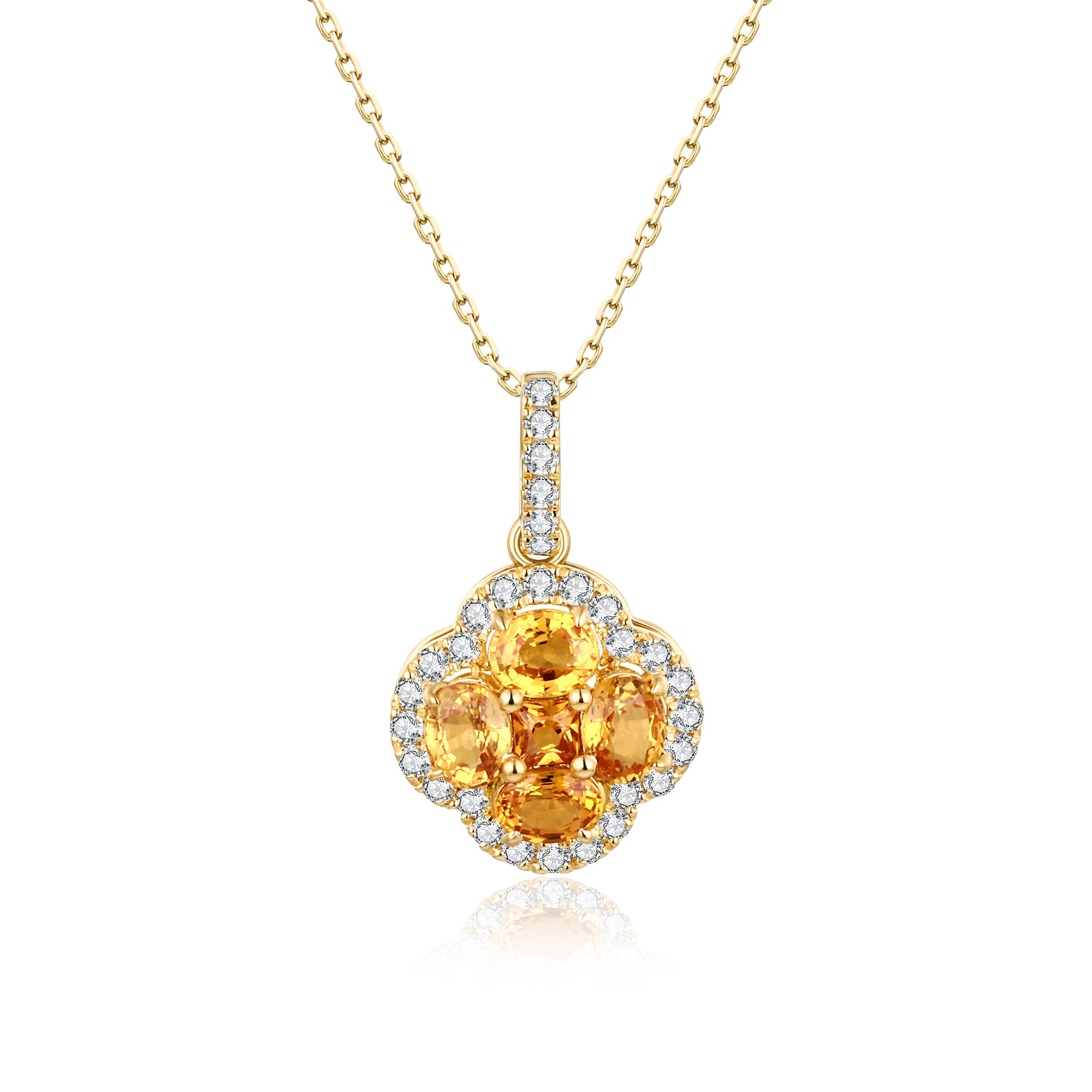 Yellow Sapphire and Diamond Pendant