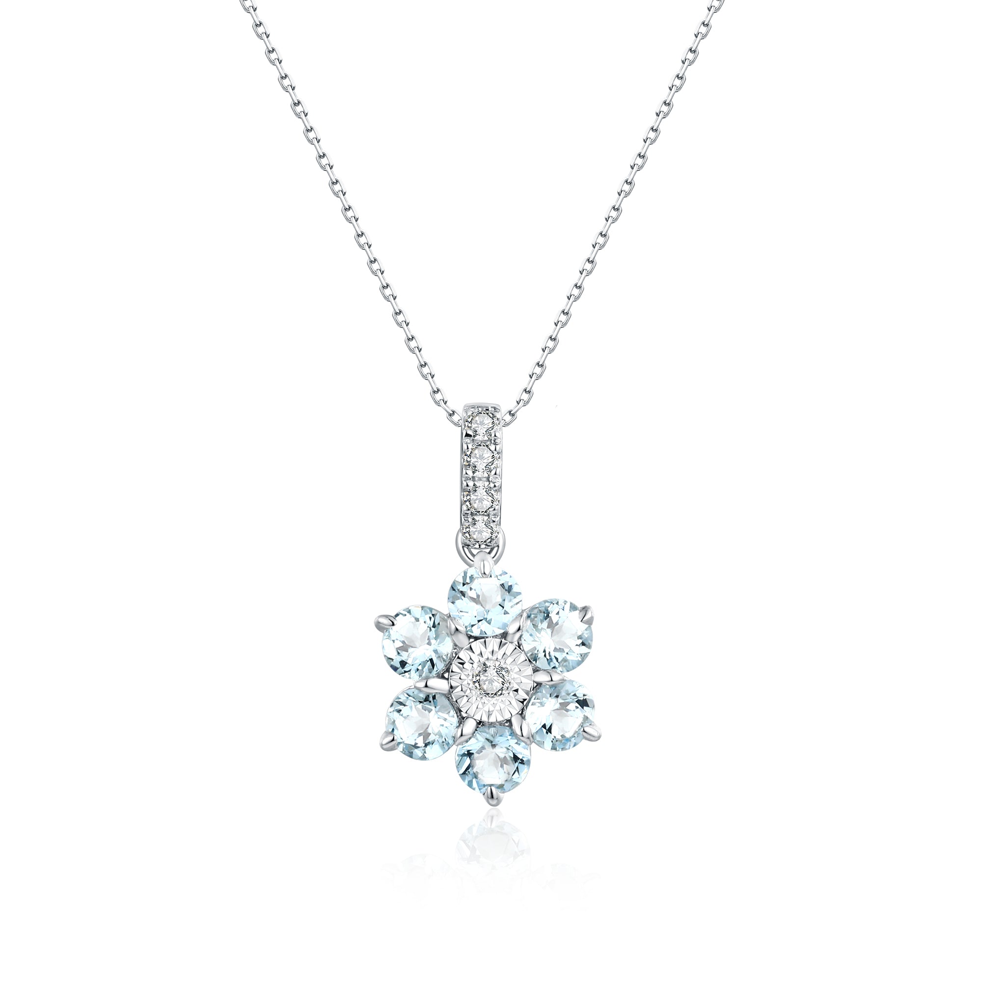 Aquamarine and Diamond Pendant