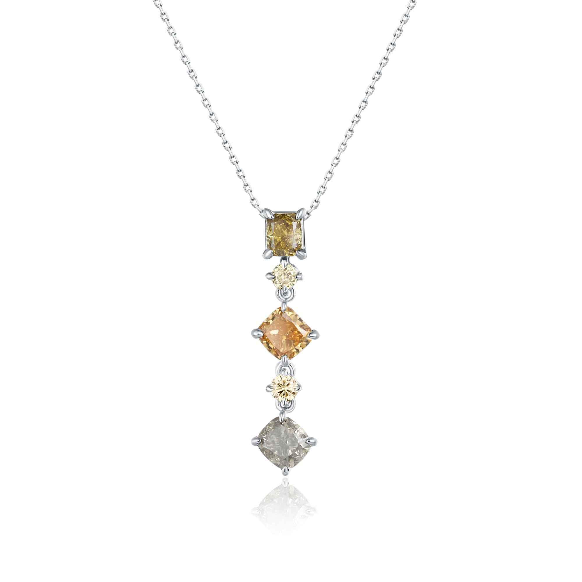 Multi Shape Natural Colour Diamond Pendant