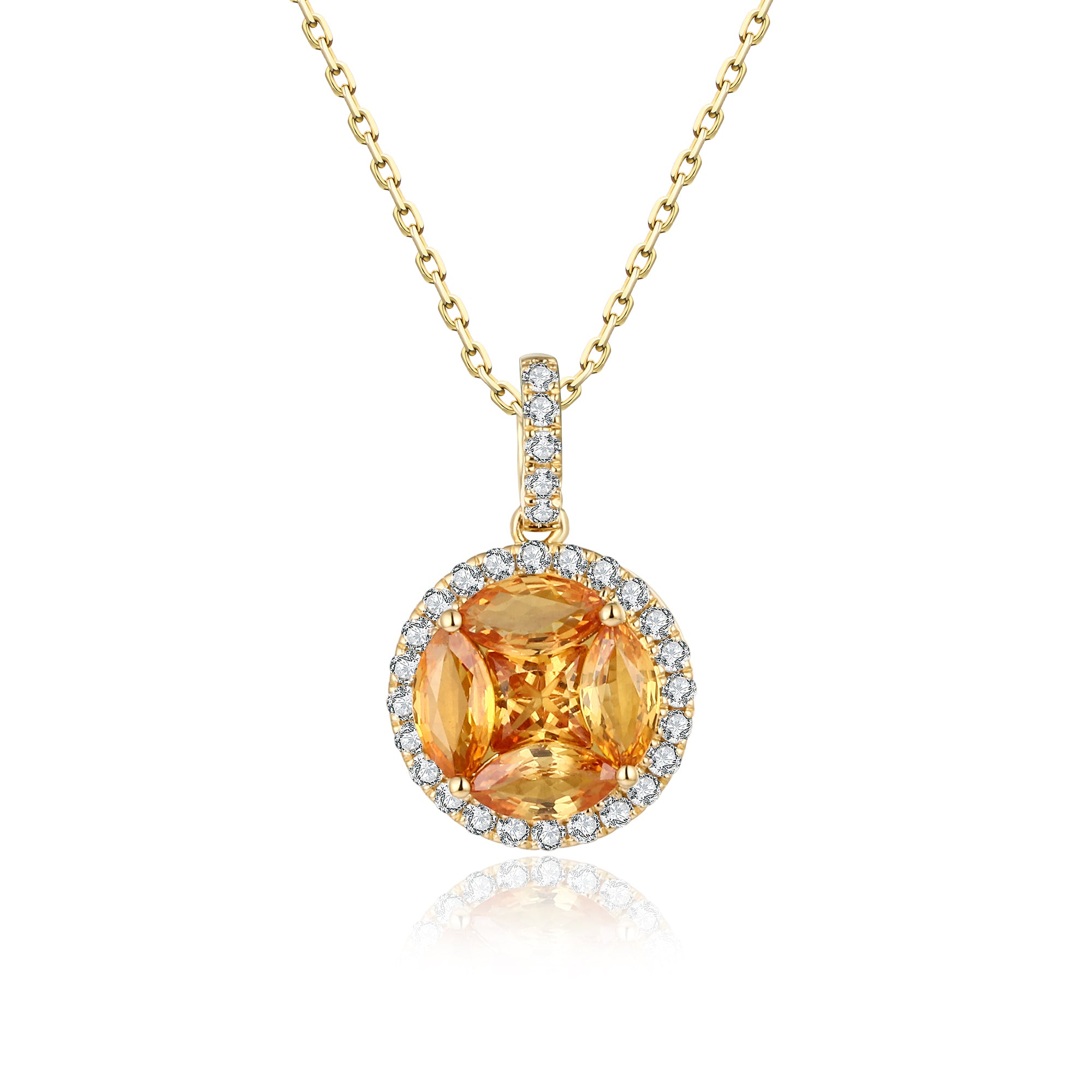 Yellow Sapphire and Diamond Pendant