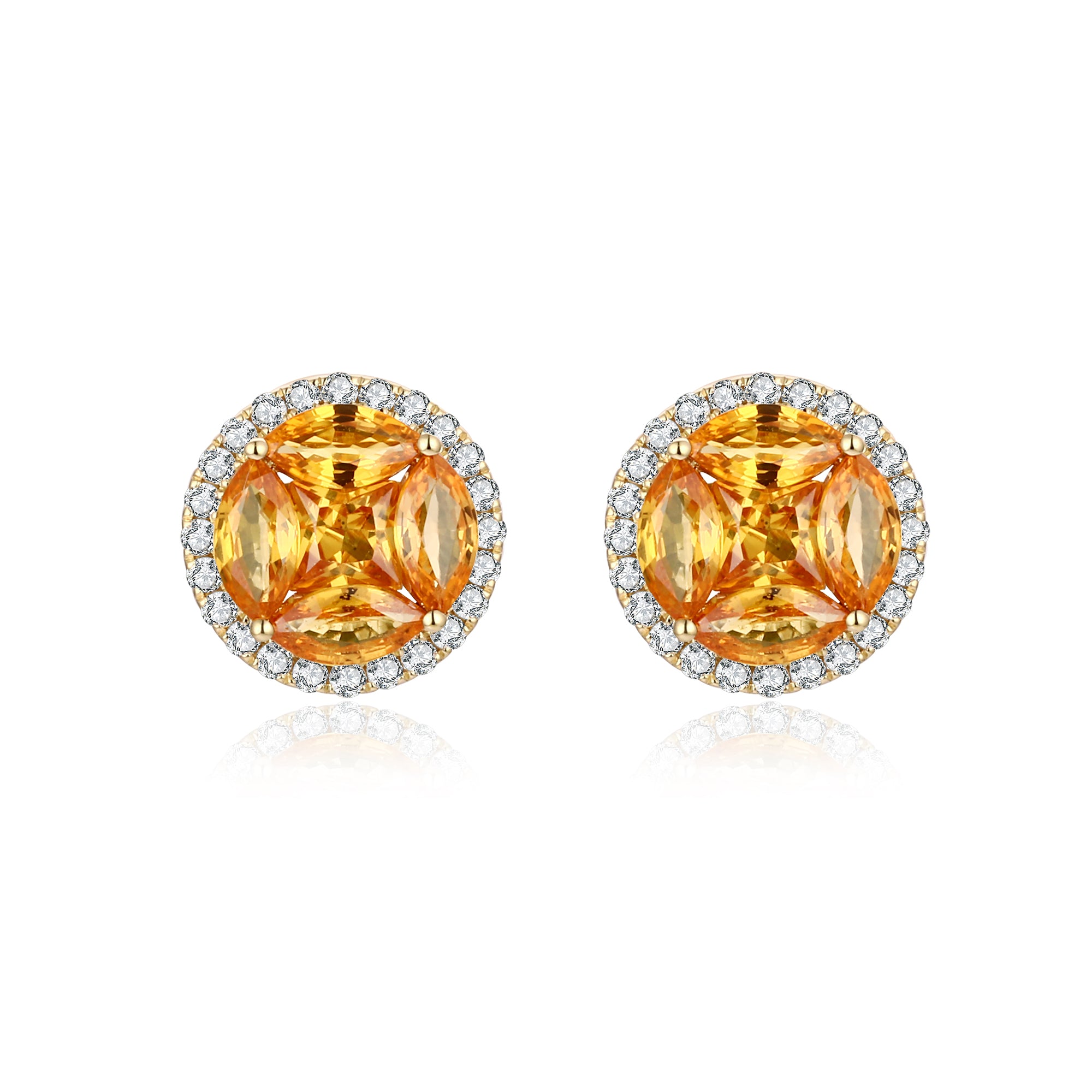 Yellow Sapphire and Diamond Earrings