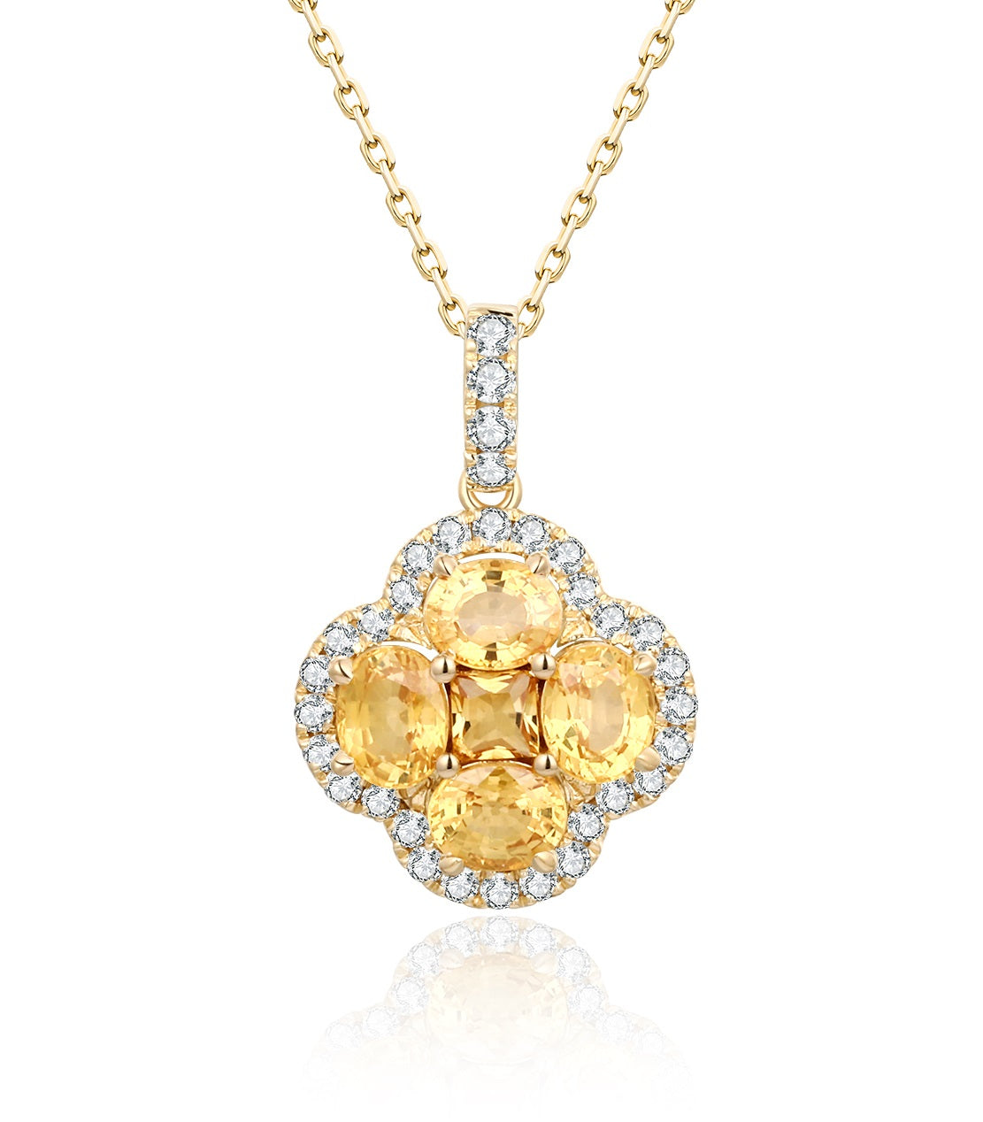 Yellow Sapphire and Diamond Pendant