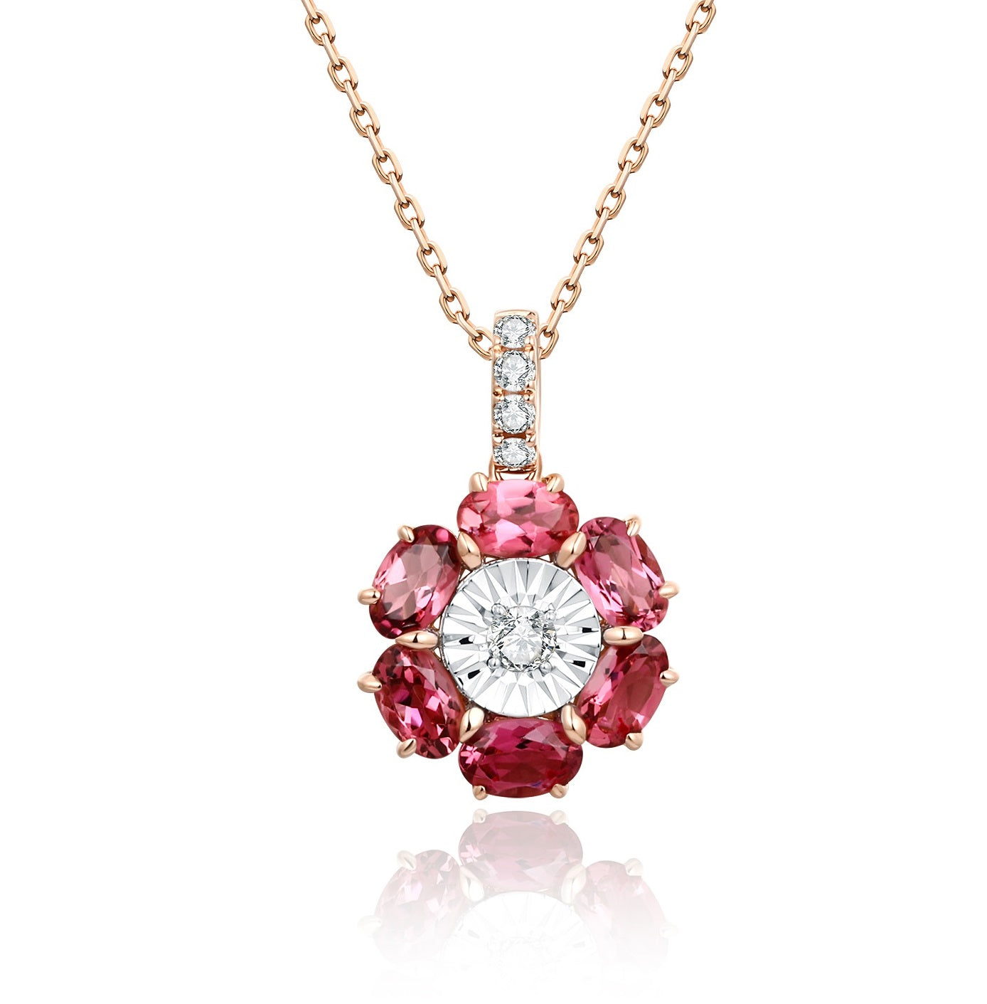 Tourmaline and Diamond Pendant