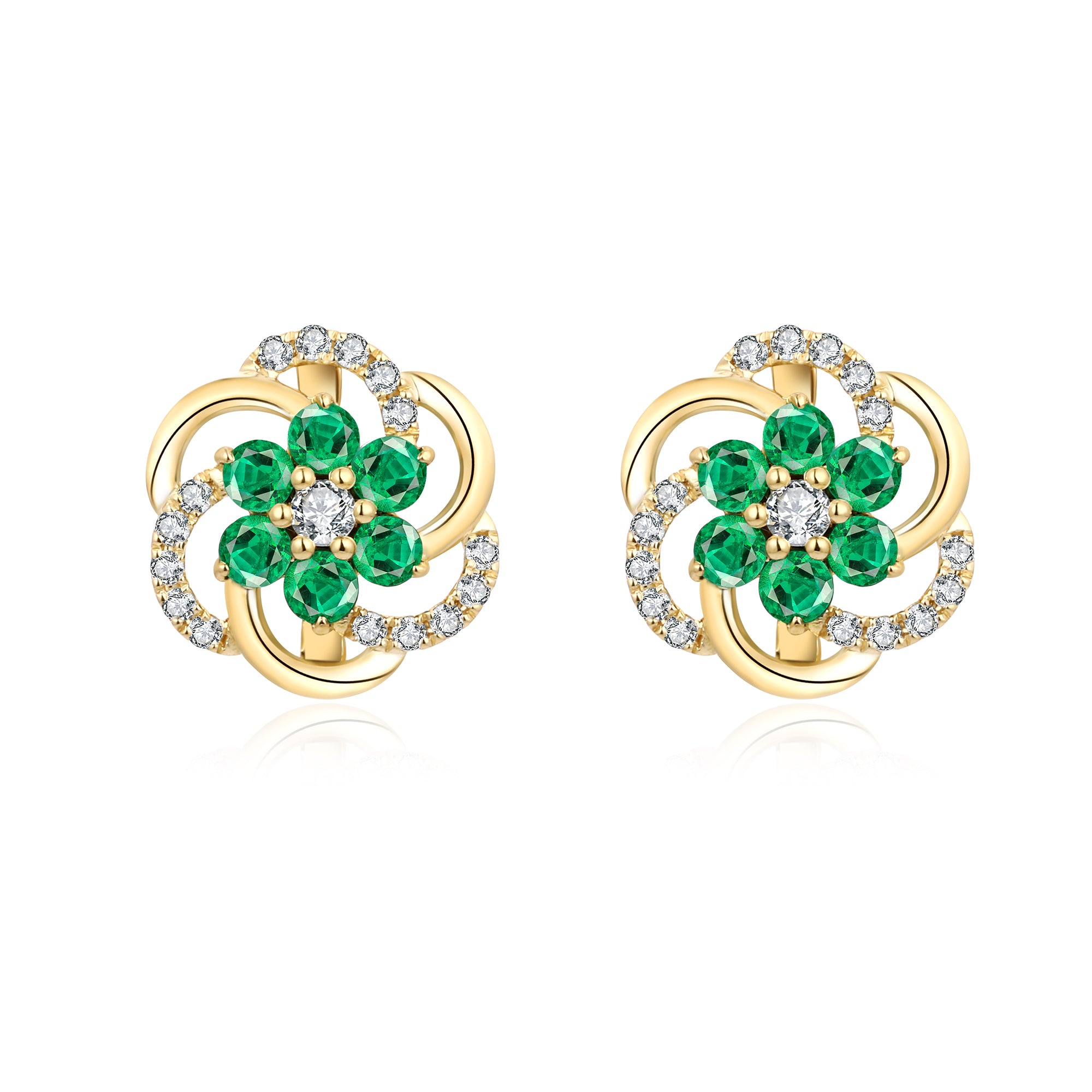 Emerald and Diamond Earrings