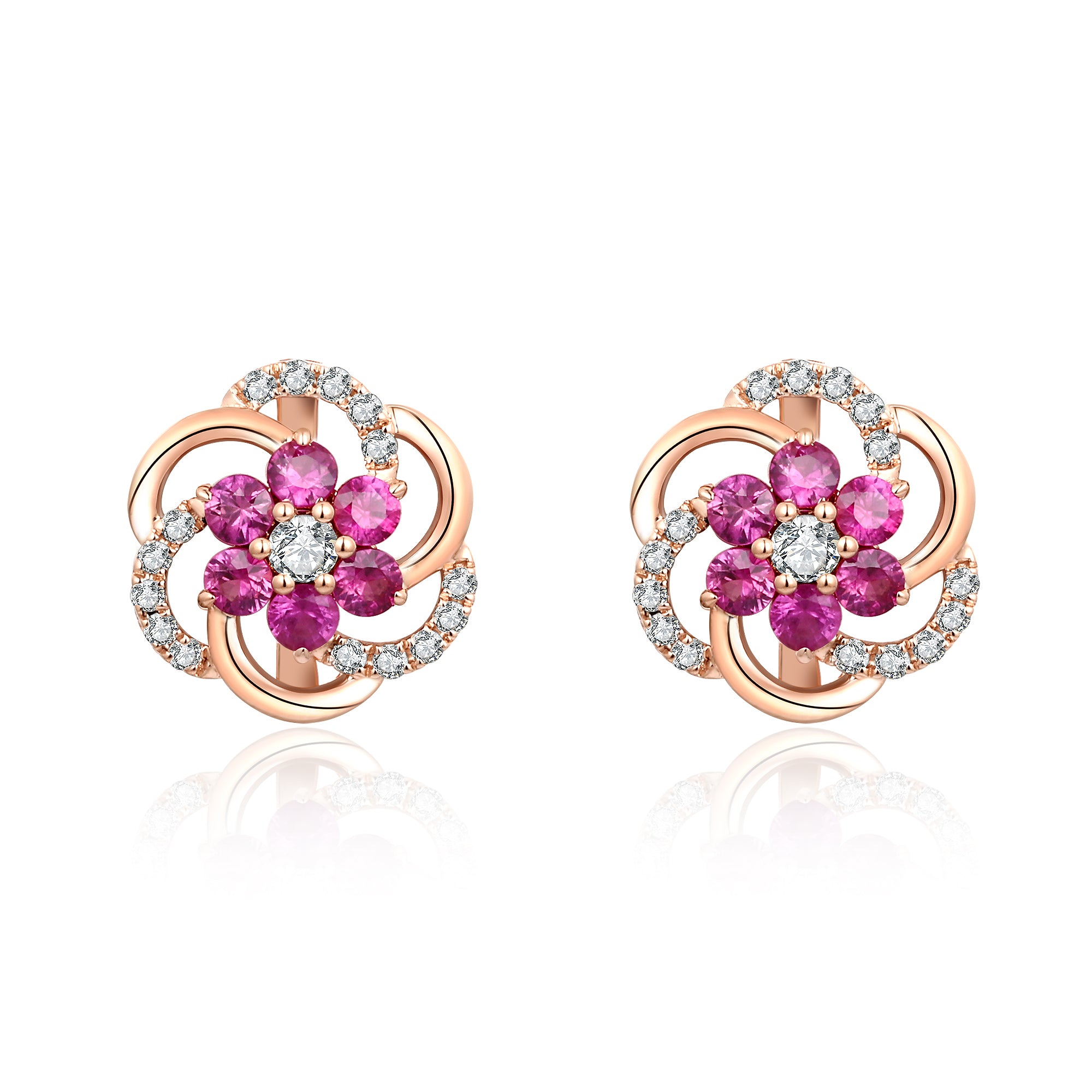 Ruby and Diamond Earrings