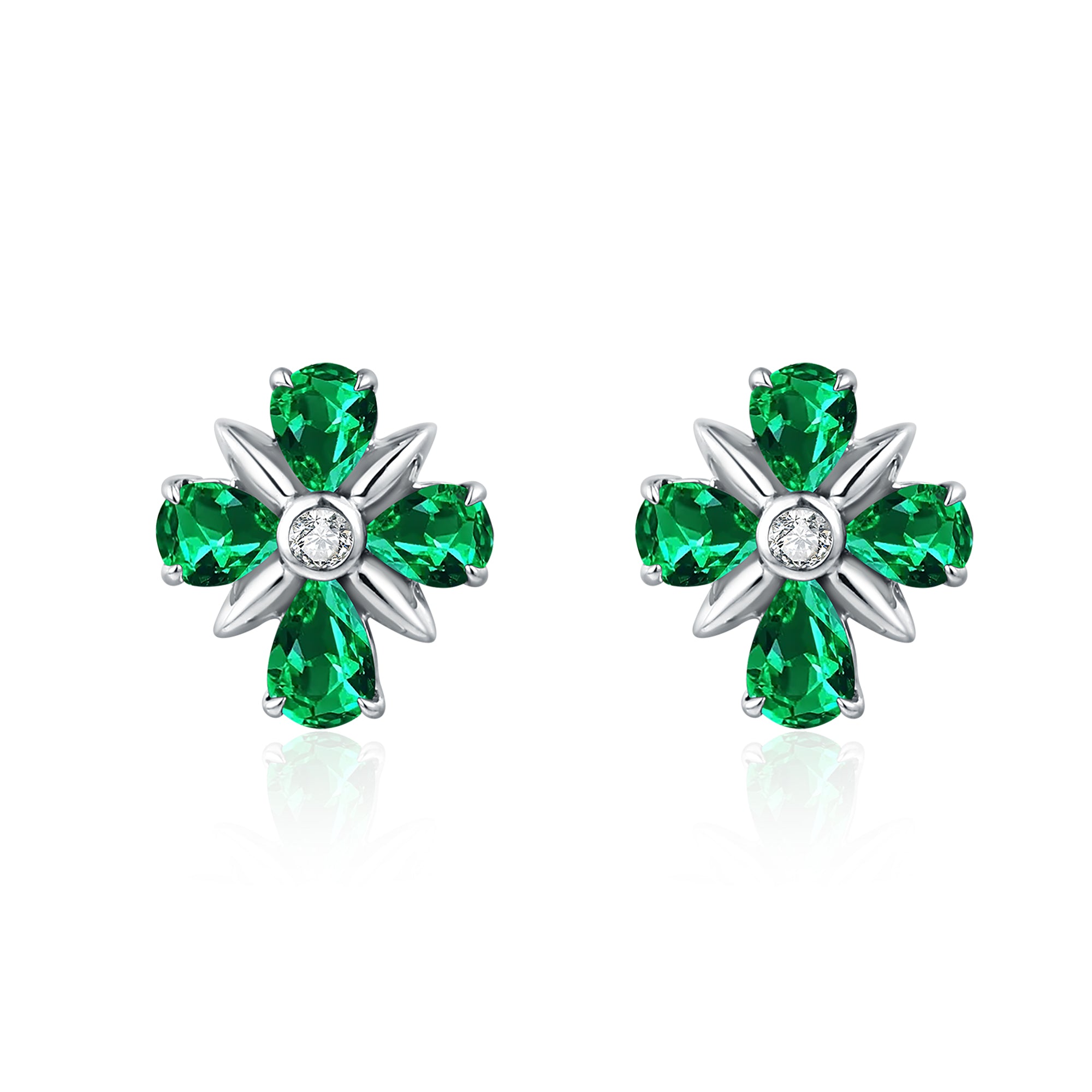 Emerald and Diamond Earrings