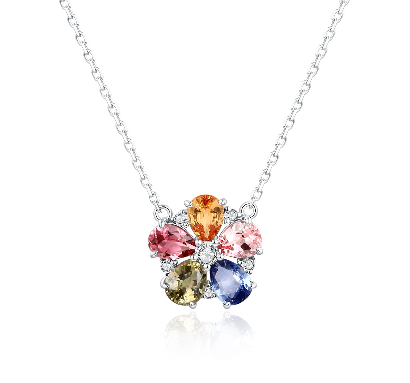 Colour Sapphire and Diamond Pendant