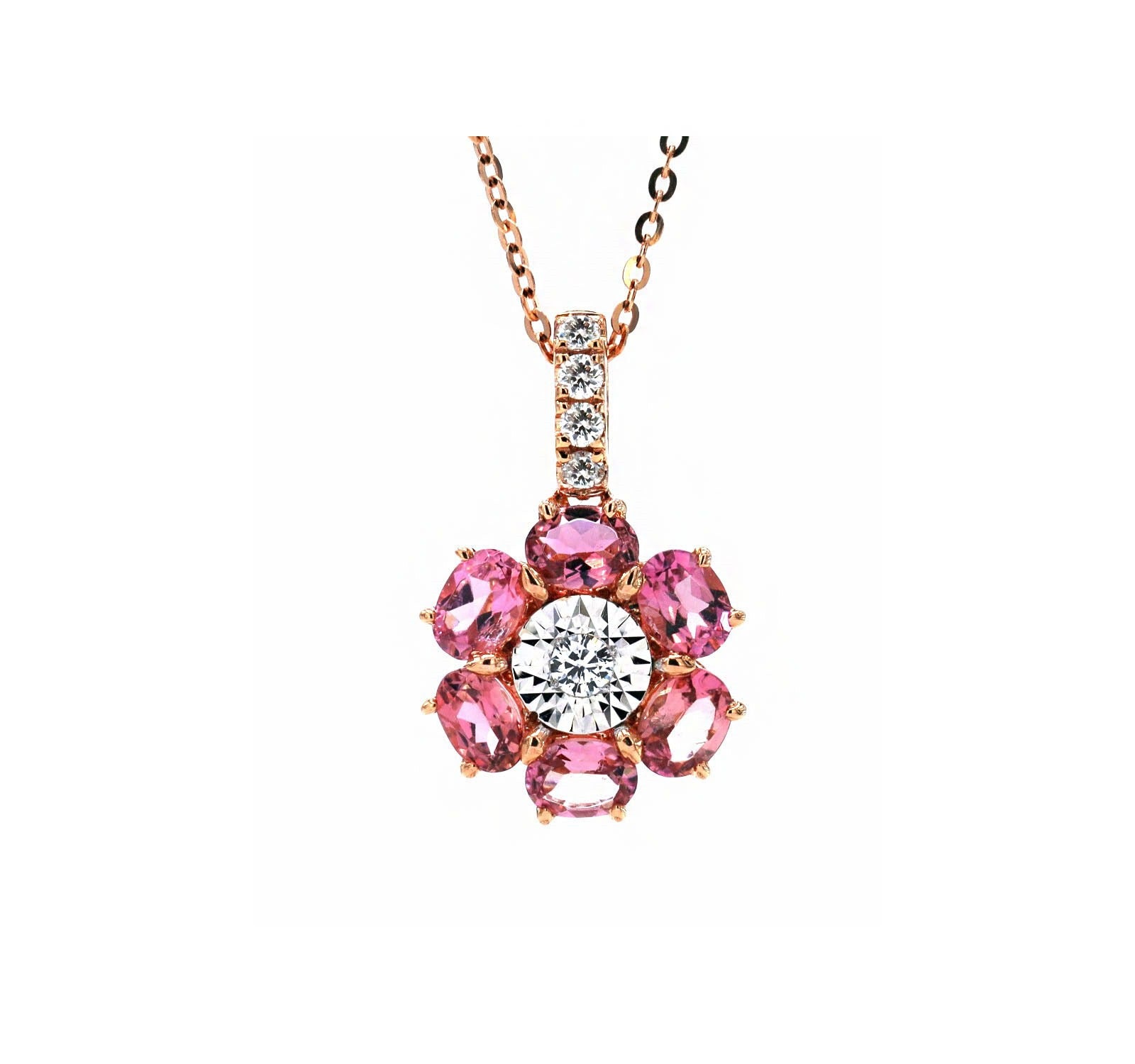 Tourmaline and Diamond Pendant