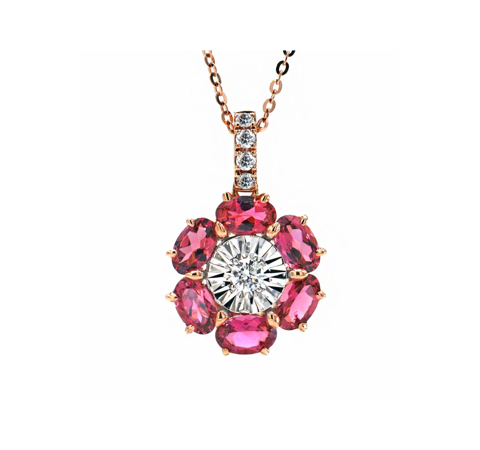 Tourmaline and Diamond Pendant