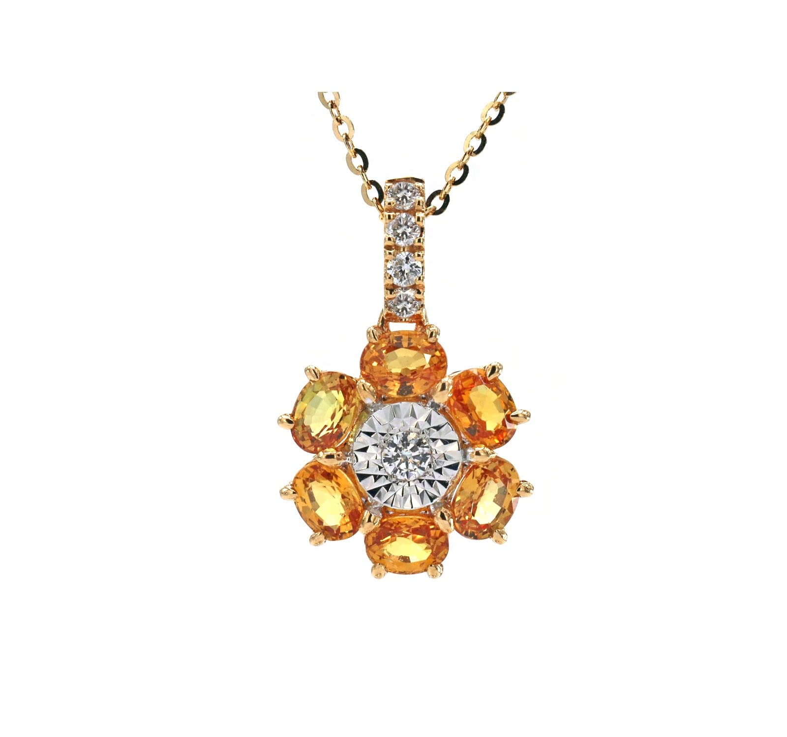 Yellow Sapphire and Diamond Pendant