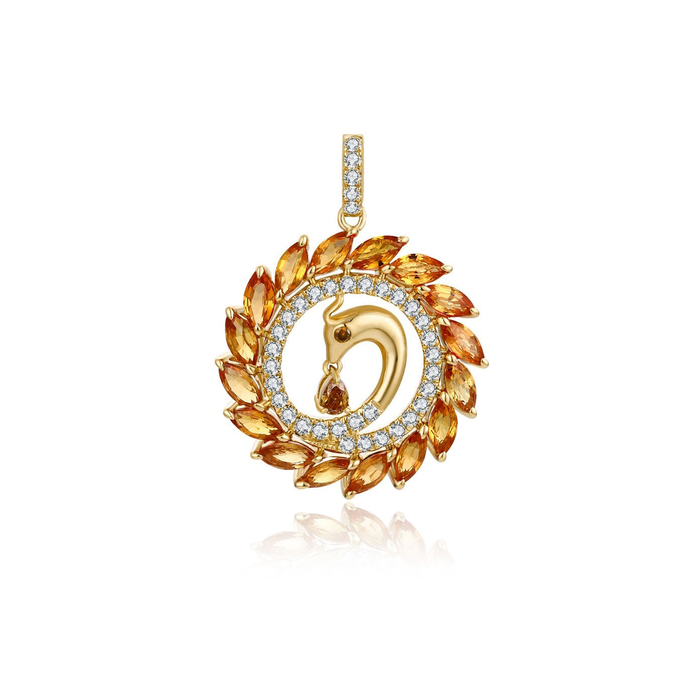 Yellow Sapphire and Diamond Pendant