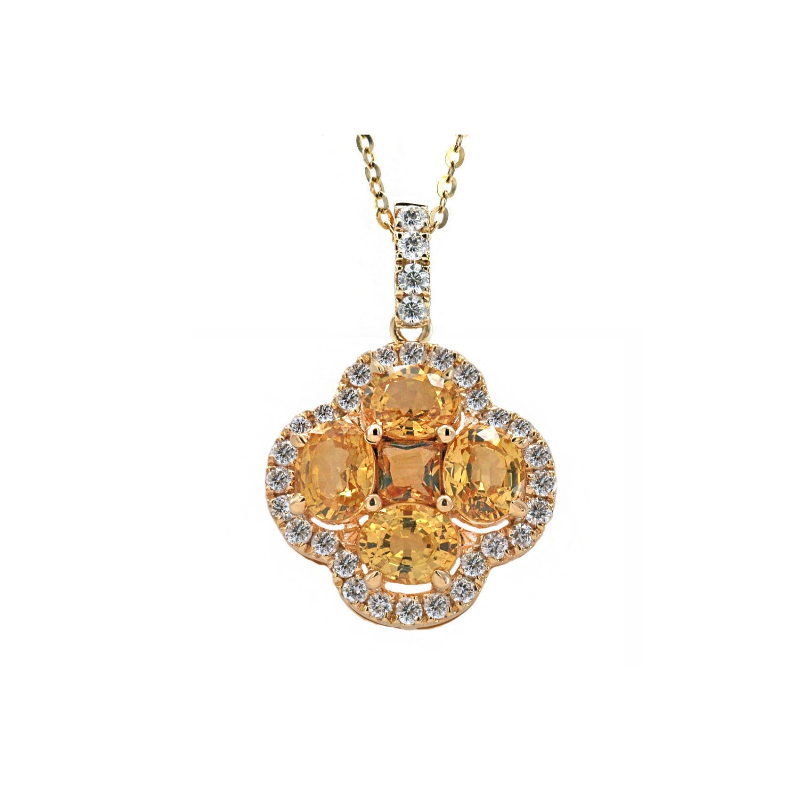 Yellow Sapphire and Diamond Pendant