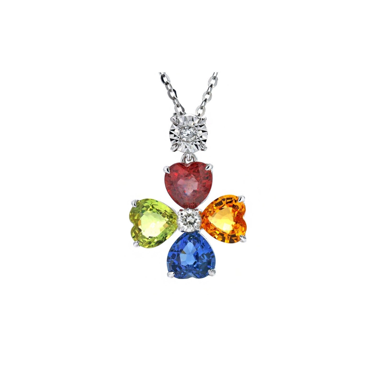 Colour Sapphire and Diamond Pendant