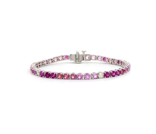 Pink Sapphire with Diamond Bracelet