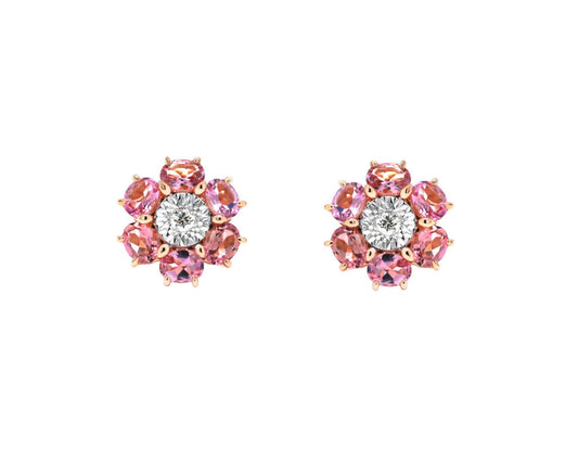 Tourmaline and Diamond Earrings