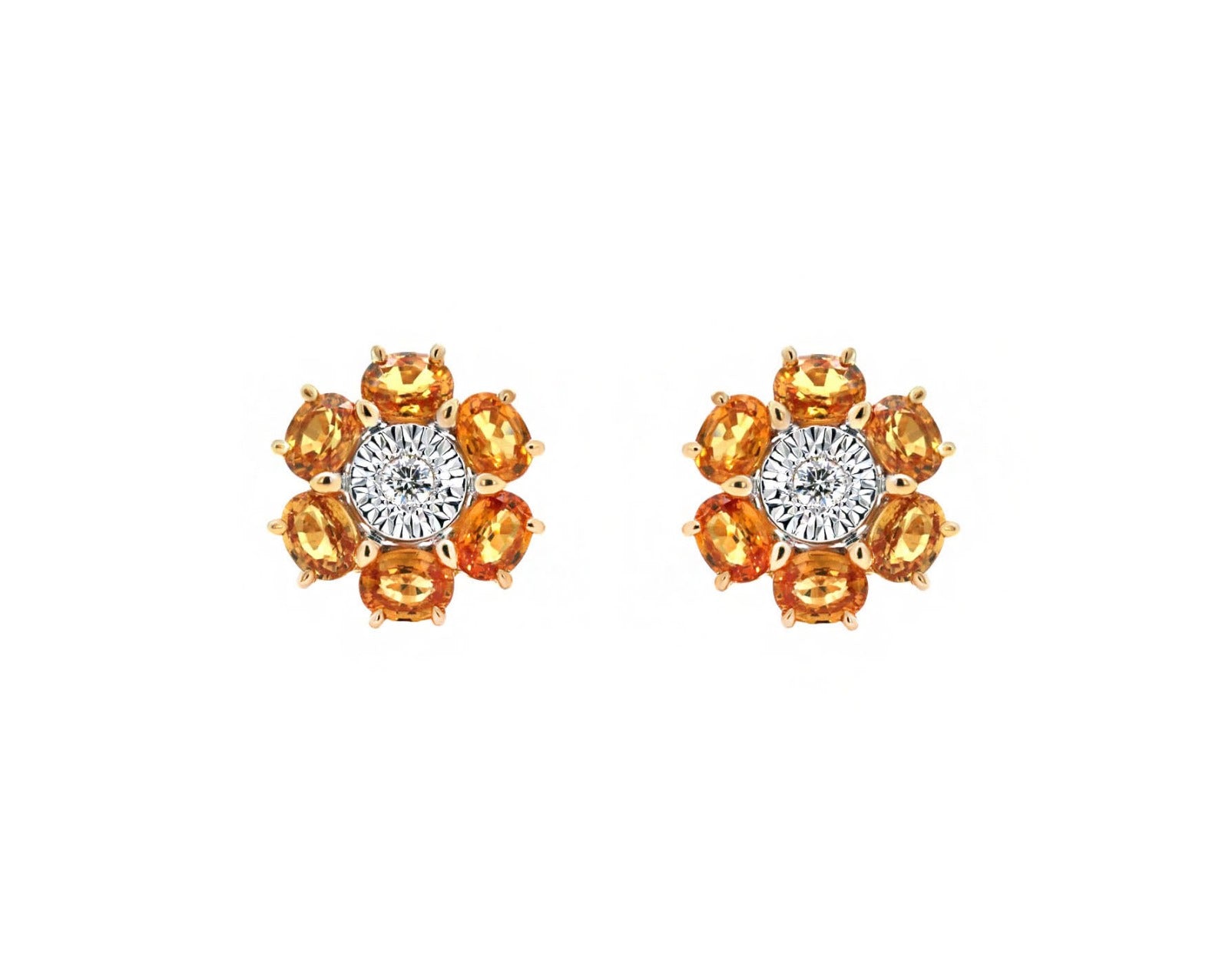 Yellow Sapphire and Diamond Earrings