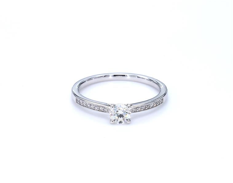 GIA Certified Round White Diamond Ring