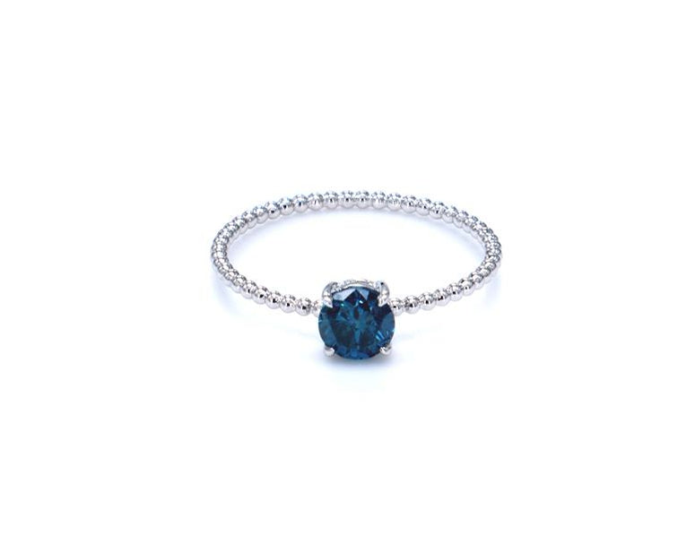 Blue Diamond Beaded Ring