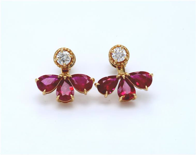 Floral Ruby Earrings