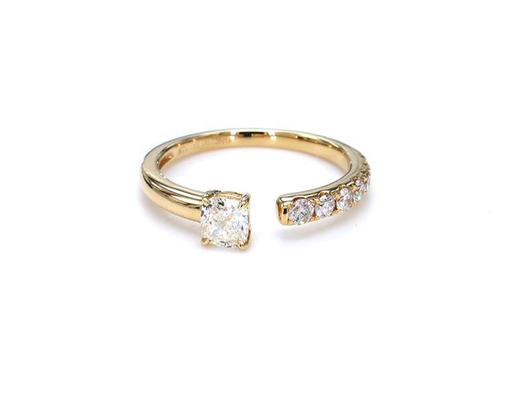 Cushion Cut Designer Open Ring