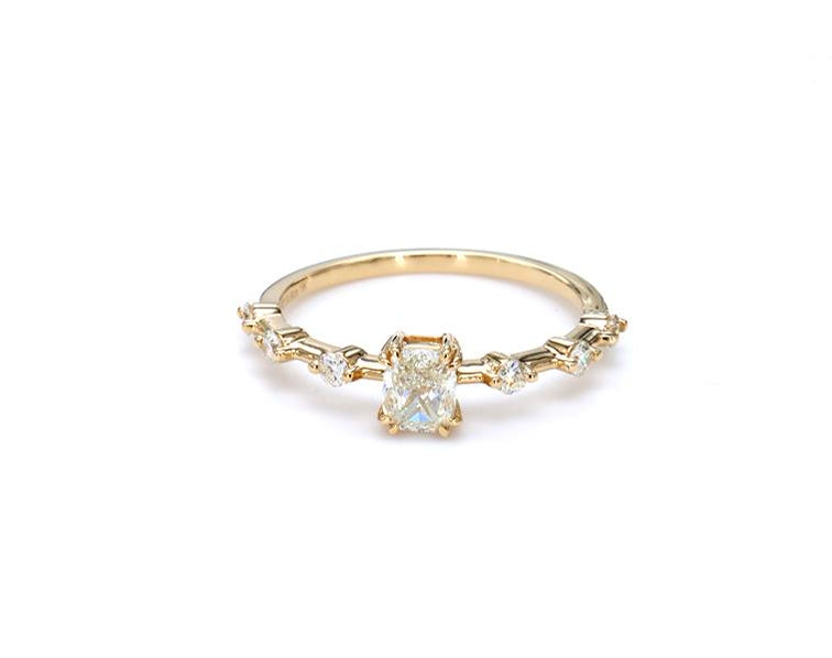 Half Spaced Eternity Cushion Diamond Ring