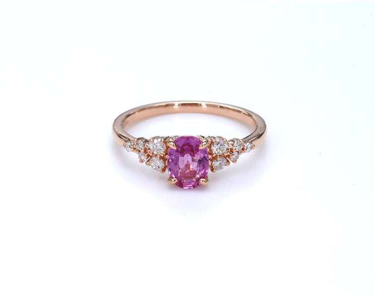 Pink Sapphire Diamond Ring