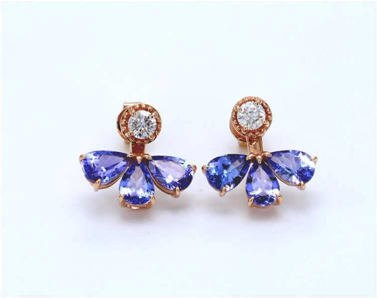 Floral Tanzanite Earrings