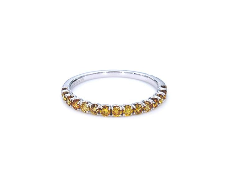 Classic Golden Yellow Diamond Half Eternity Ring