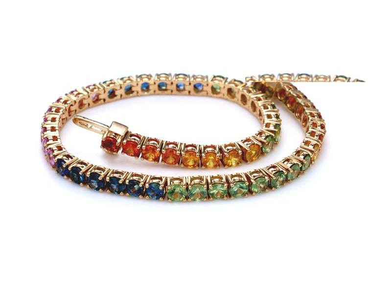 Multi Sapphire Tennis Bracelet