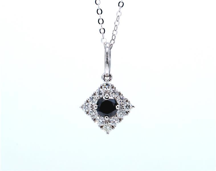 Black Diamond Box Pendant with Chain