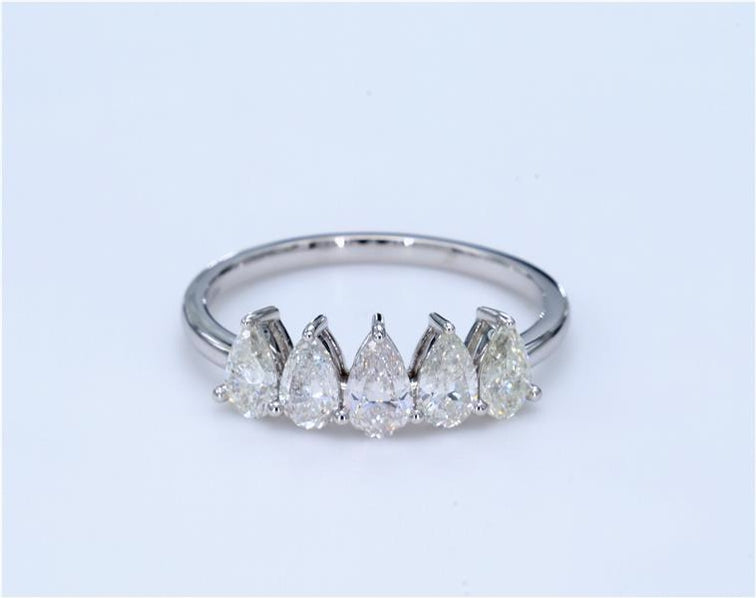 Half Eternity Pear Diamond Ring