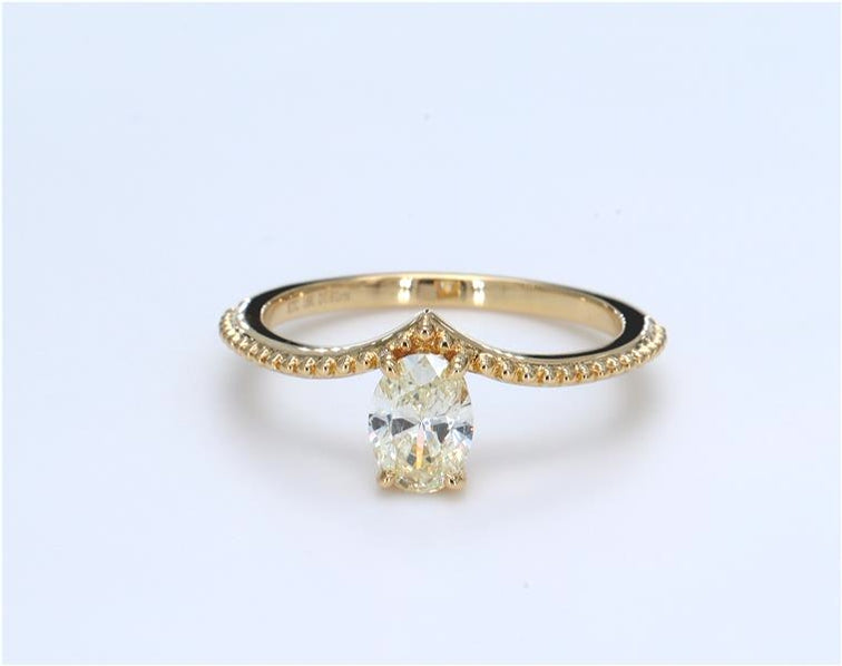 Oval Designer Light Yellow Diamond Ring