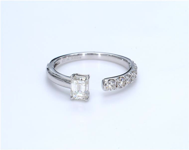 Emerald Cut Designer Open Ring