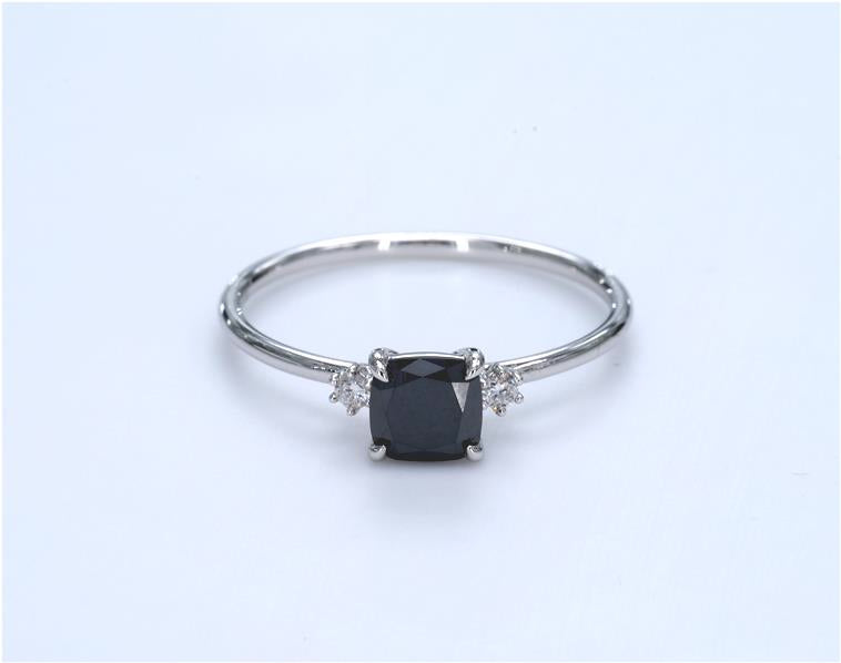 Cushion Black Diamond Ring