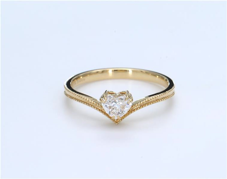 GIA Certified Heart White Diamond Ring