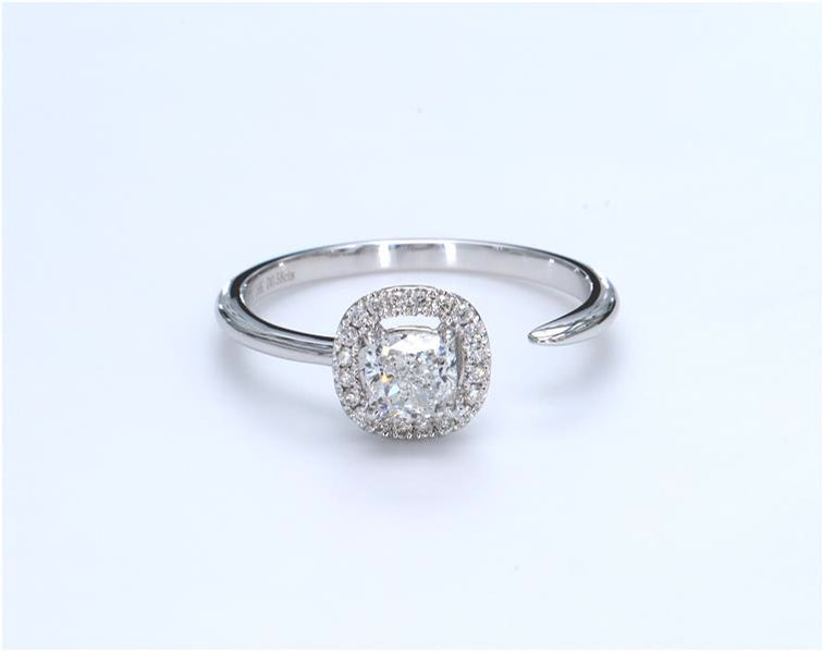 Cushion Diamond Open Ring