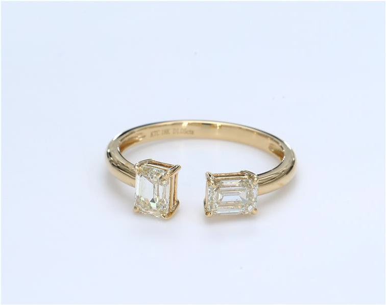 Emerald Light Yellow Open Diamond Ring