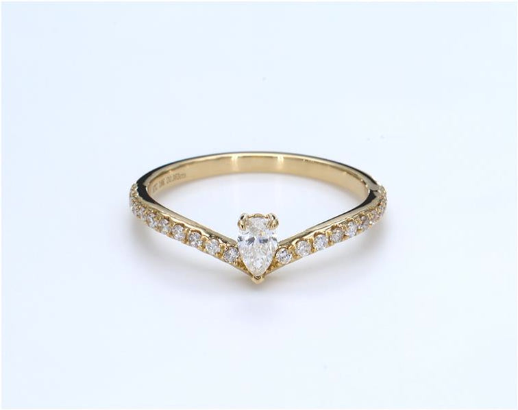 Pear Designer Half Eternity Diamond Ring