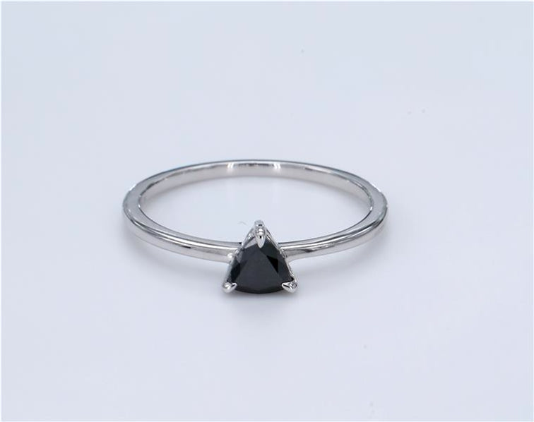 Trillion Black Diamond Ring