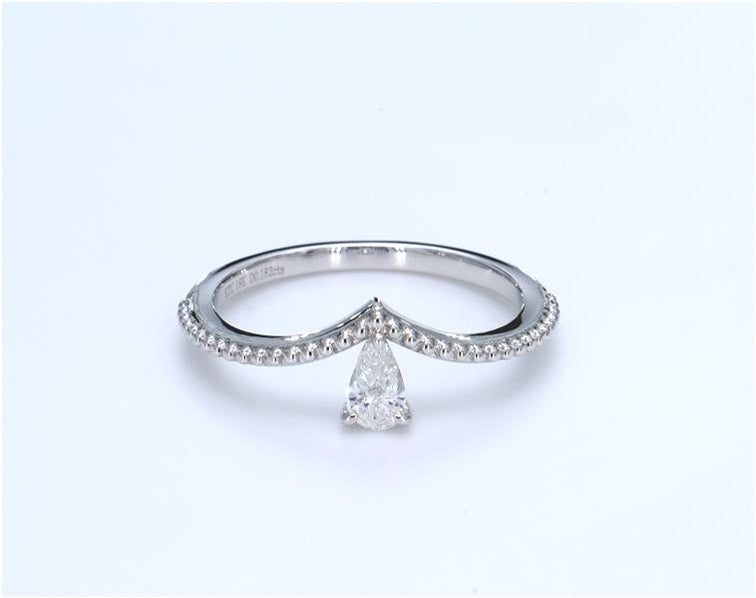 Pear Designer Beaded Diamond Ring