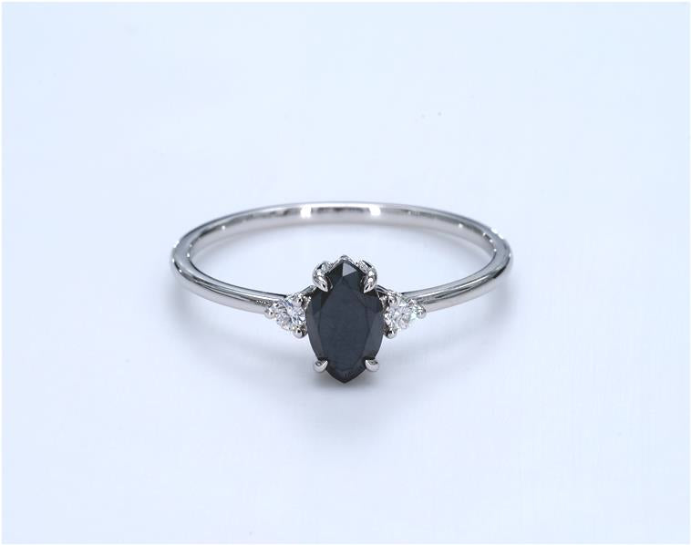 Marquise Black Diamond Ring