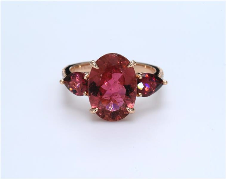 Lily Pink Tourmaline Diamond Ring