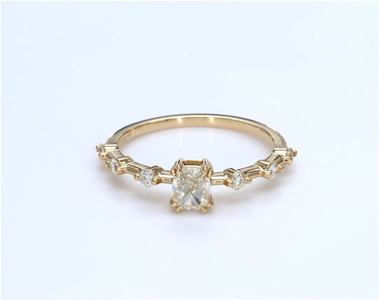 Half Spaced Eternity Cushion Diamond Ring