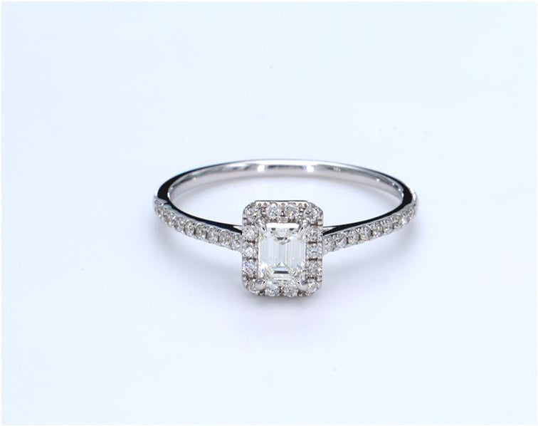 GIA Certified Emerald Diamond Pavé Ring (2)