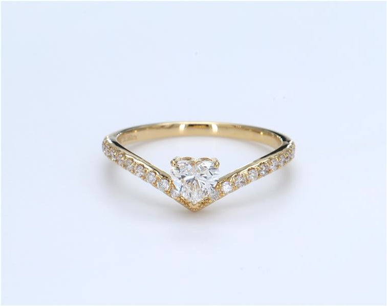 GIA Certified Heart White Diamond Ring