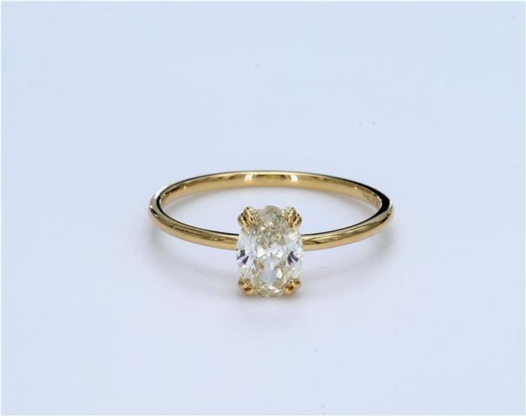 Light Yellow Simple Diamond Ring