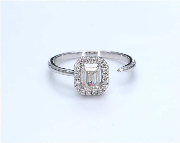 Emerald Pave Diamond Open Ring